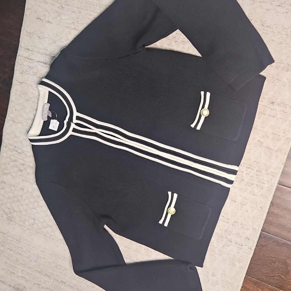 J. Crew Emilie Sweater Lady Jacket With Contrast Trim - Picture 6 of 16